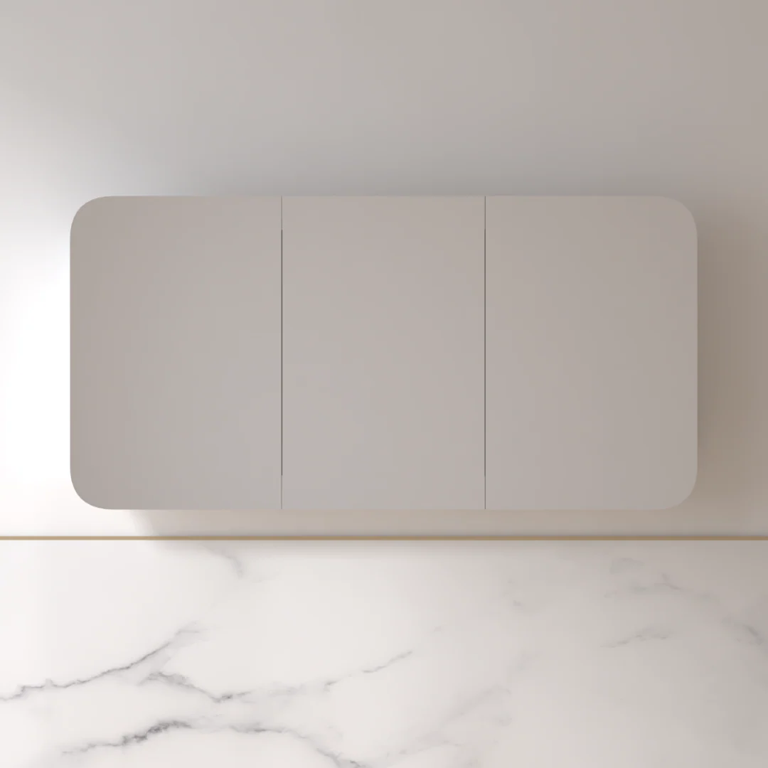 Tetra 1500 x 800mm Matte White Soft Square Shaving Cabinet