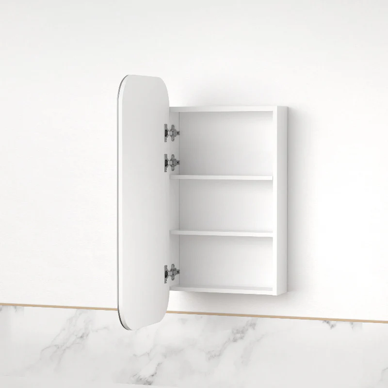 Tetra 450 x 900mm Matte White Soft Square Shaving Cabinet - Image 3
