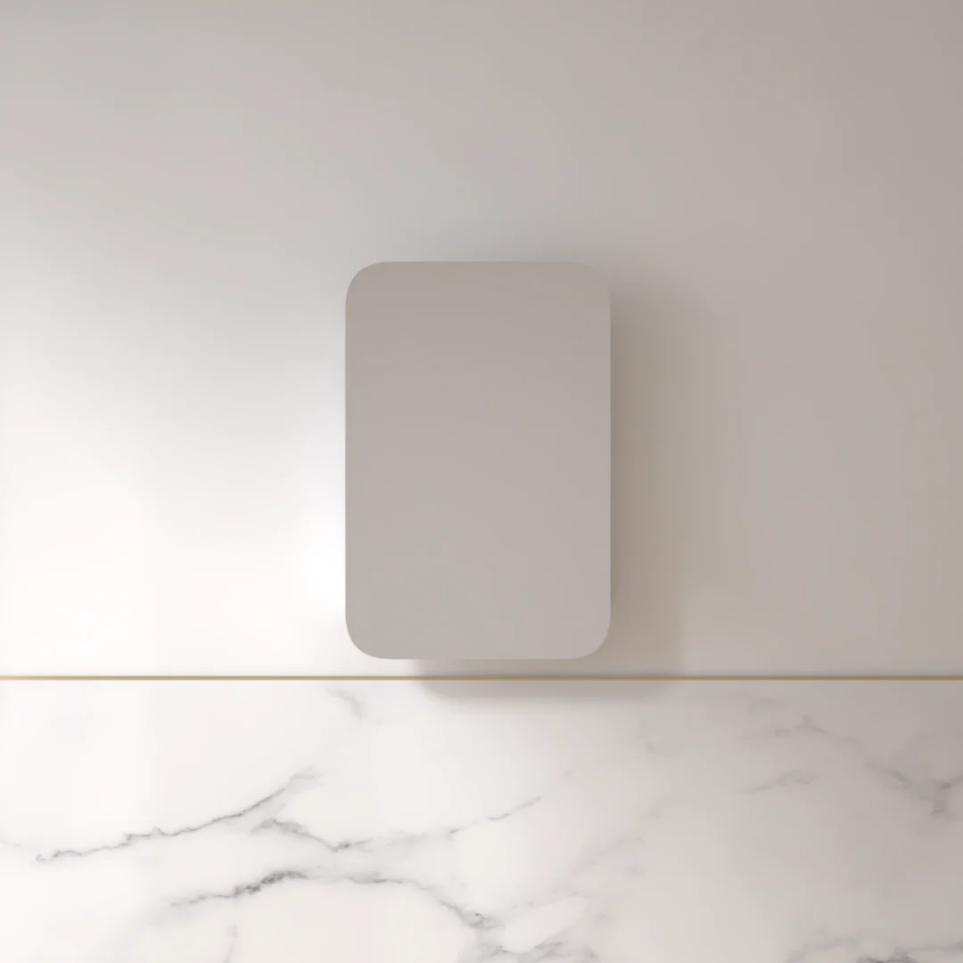 Tetra 600 x 900mm Matte White Soft Square Shaving Cabinet