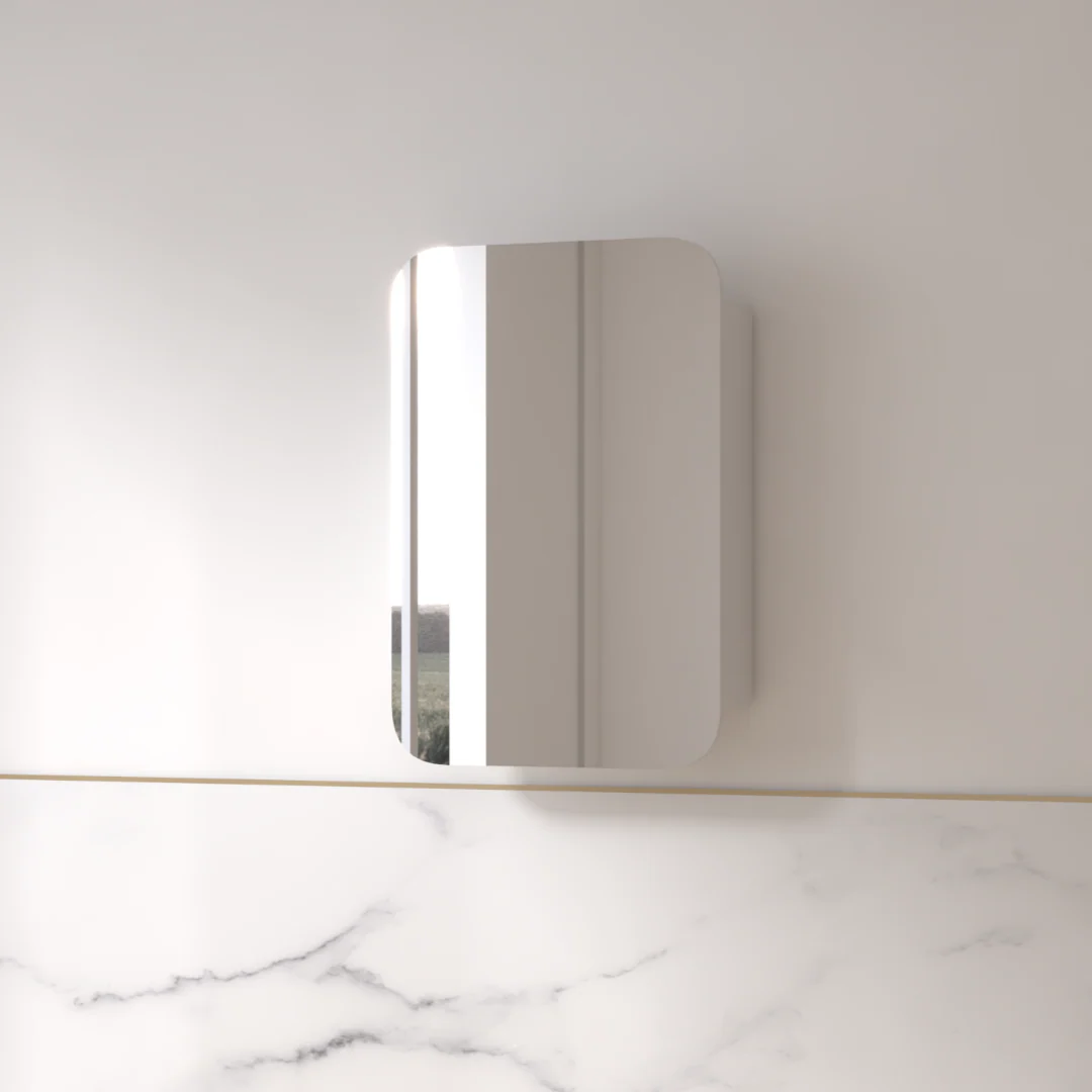 Tetra 600 x 900mm Matte White Soft Square Shaving Cabinet - Image 2