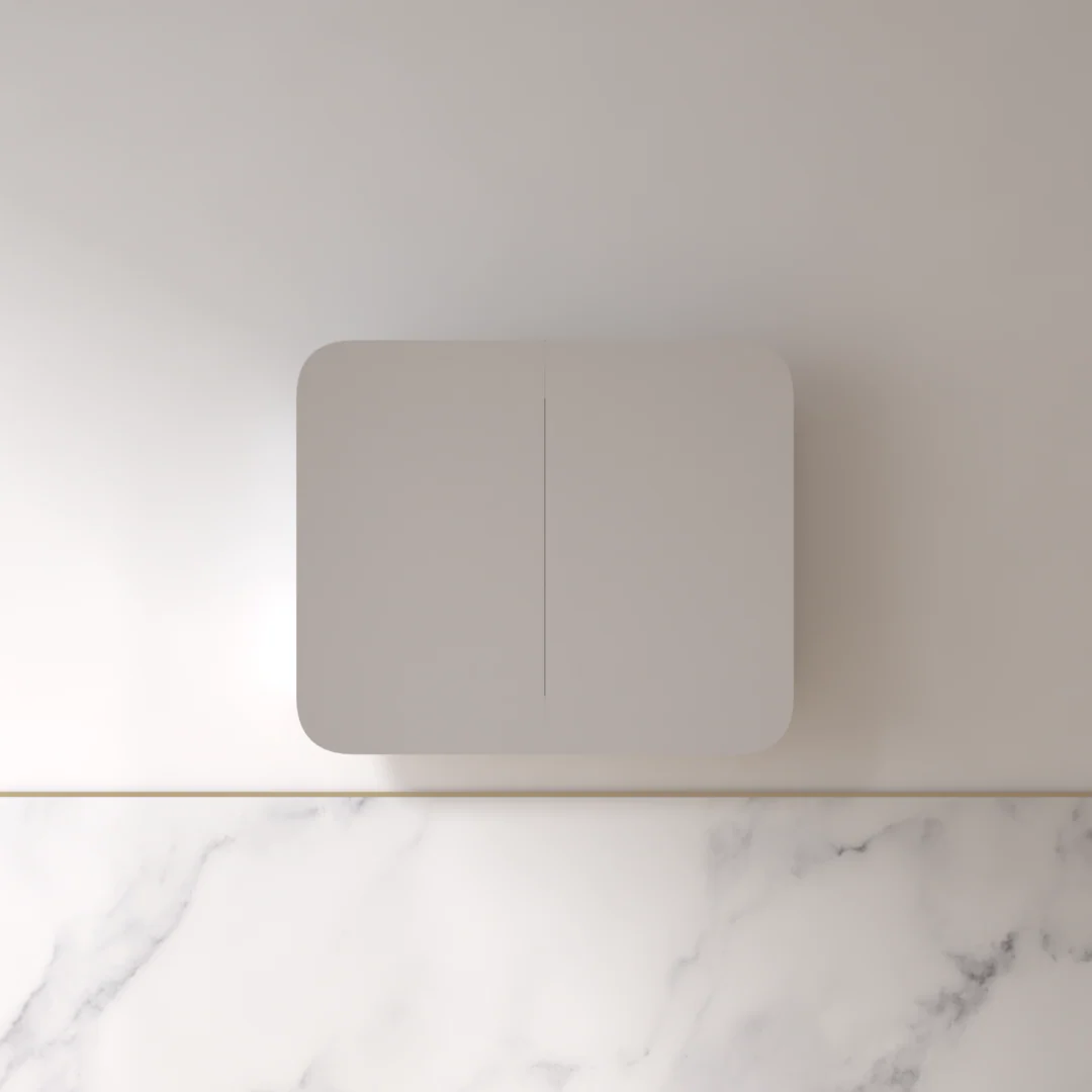 Tetra 900 x 750mm Matte White Soft Square Shaving Cabinet
