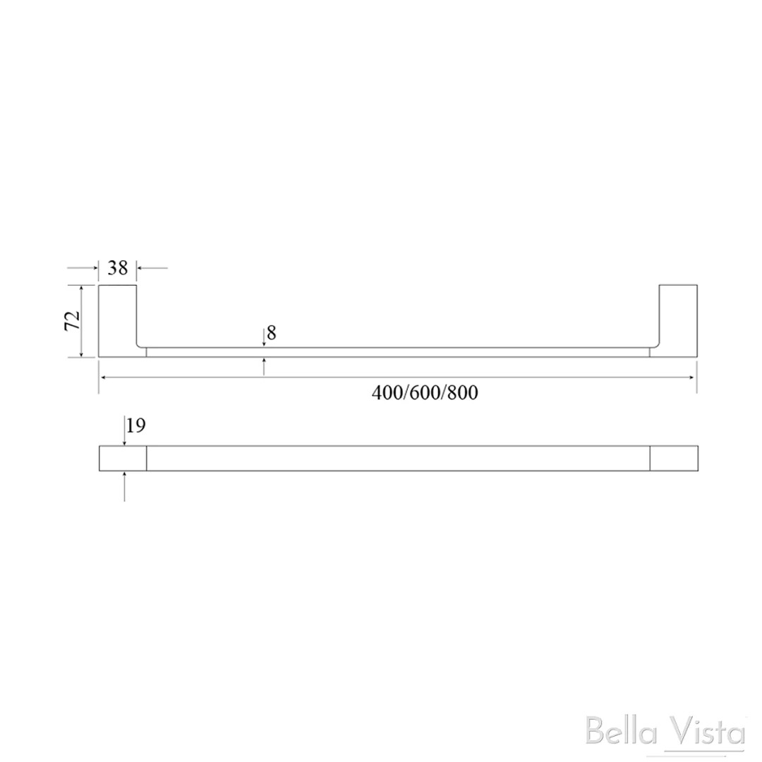 Tiago French Gold Hand Towel Rail - 400mm - Image 2