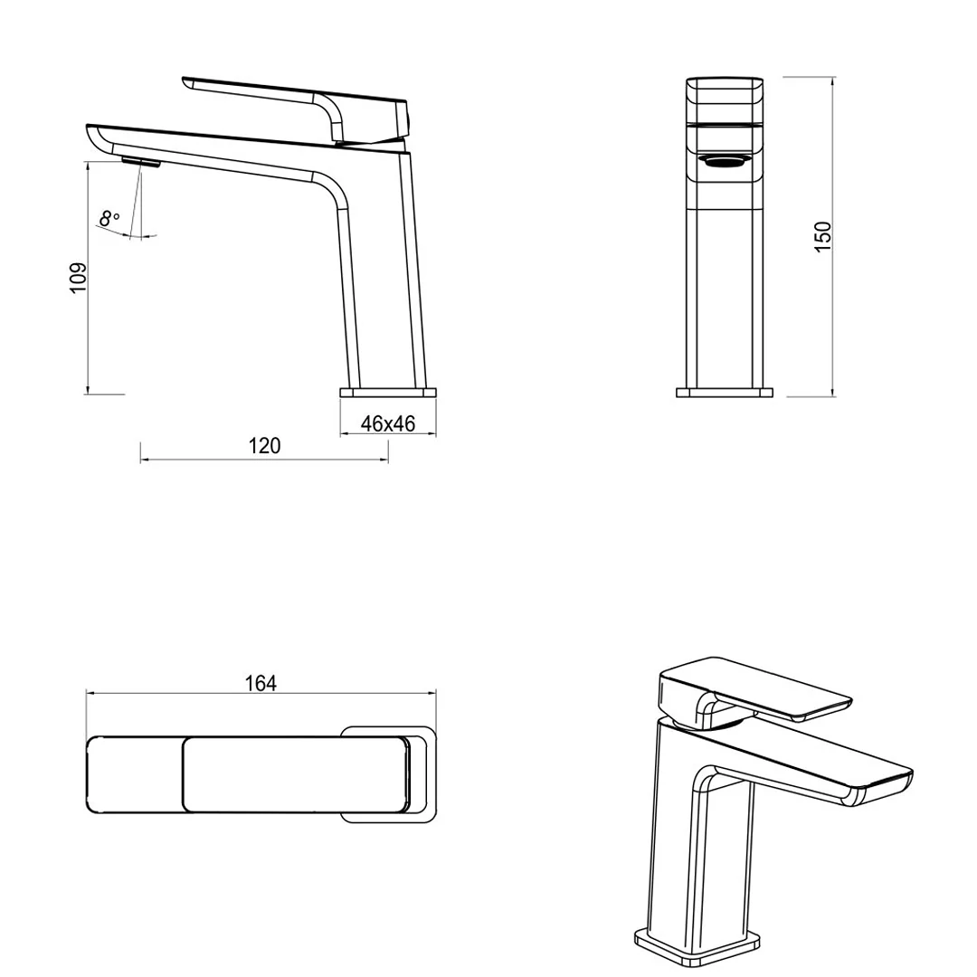 Tiago Gun Metal Basin Mixer - Image 4