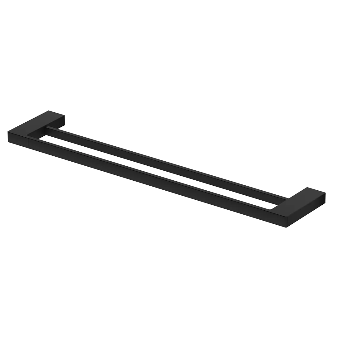 Tiago Matte Black Double Towel Rail - 800mm