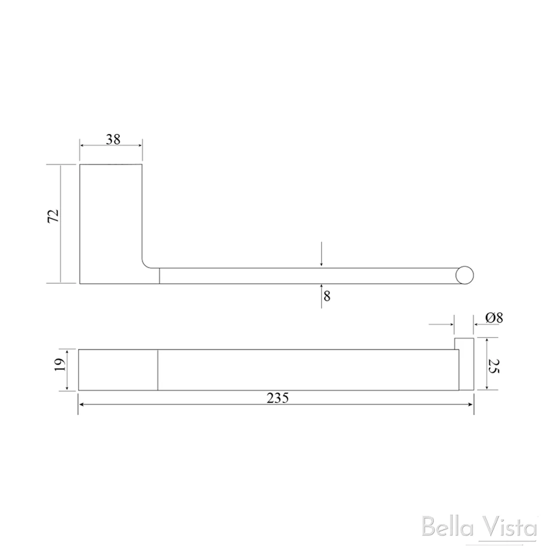 Tiago Matte Black Hand Towel Holder - Image 2