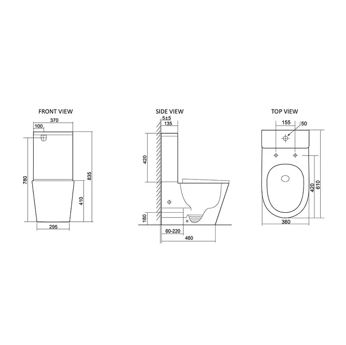 Valenza Compact Rimless Tornado Back to Wall Toilet Suite - Image 5