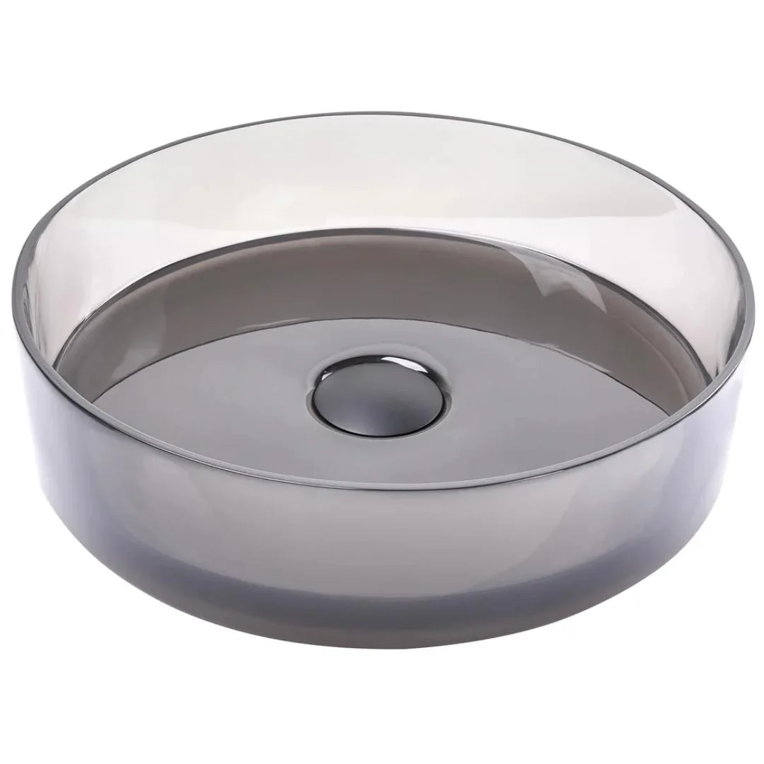 Vetra 360mm Black Translucent Resin Stone Round Above Counter Basin - Image 2