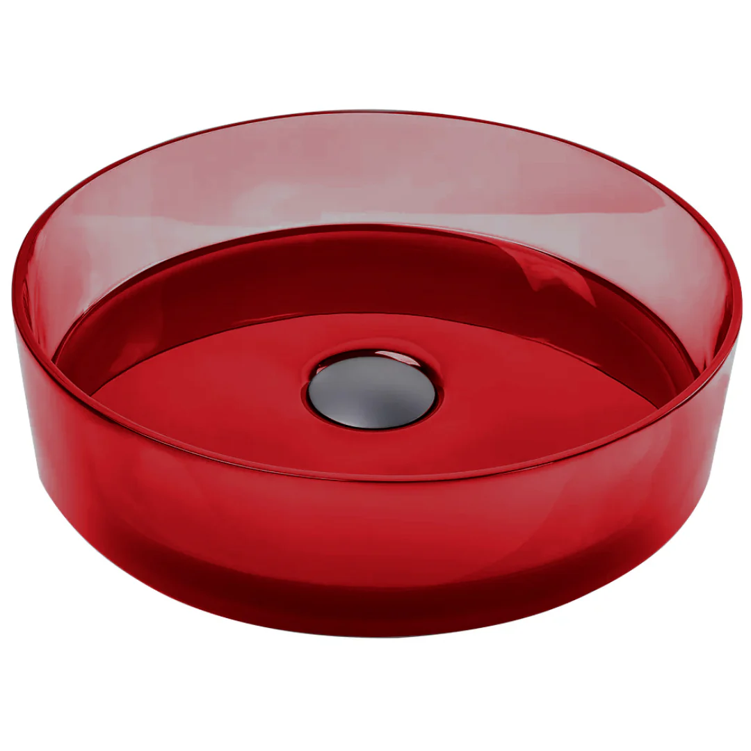 Vetra 360mm Garnet Translucent Resin Stone Round Above Counter Basin - Image 2