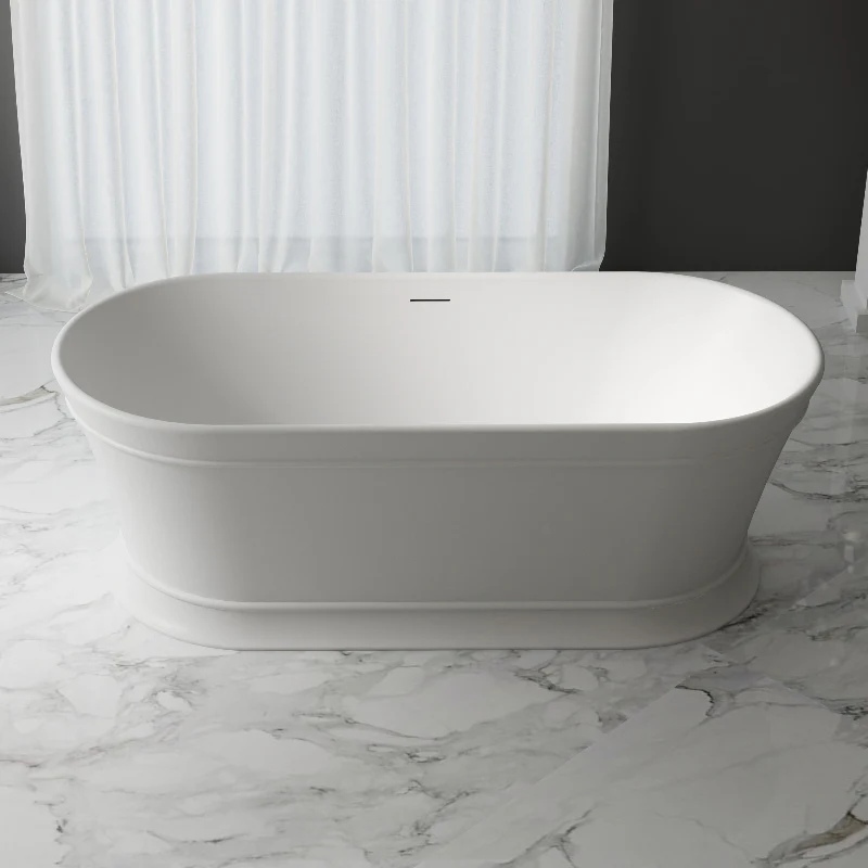 Victoria Hampton 1700mm Gloss White Oval Freestanding Bath - Image 3