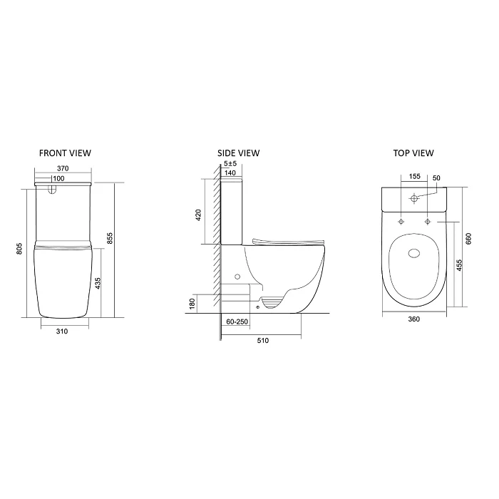 Voghera Rimless Tornado Back to Wall Toilet Suite - Image 3