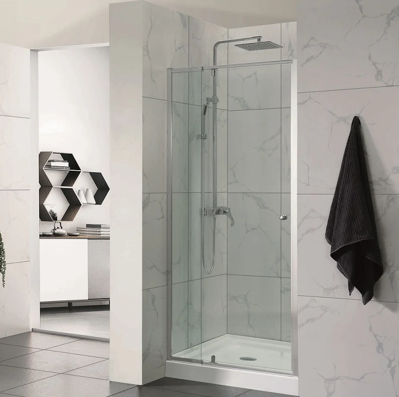 Wall to Wall Pivot Semi Frameless Shower Screen - Image 4