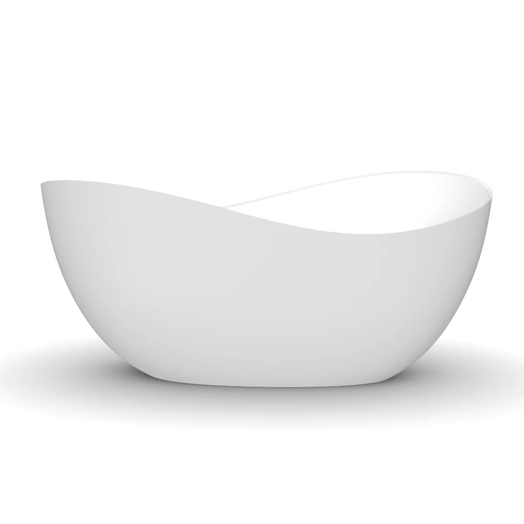 Wave 1800mm Matte White High End Designer Freestanding Bath - Image 2