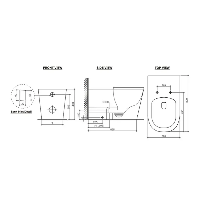 Wellness Rimless Care In Wall Toilet Suite Pan - Image 2